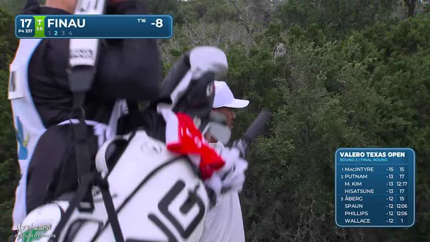 Tony Finau drains 7-foot birdie putt on No. 17 at Valero