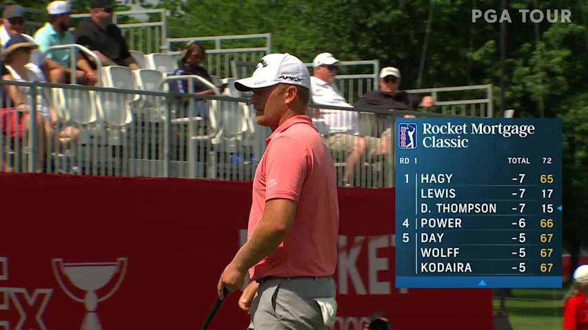 Tom Lewis sinks 19-footer for birdie at Rocket Mortgage