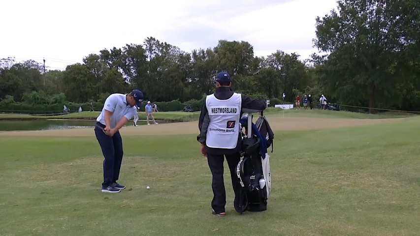 Kyle Westmoreland gets up-and-down from just off the green at Simmons Bank Open