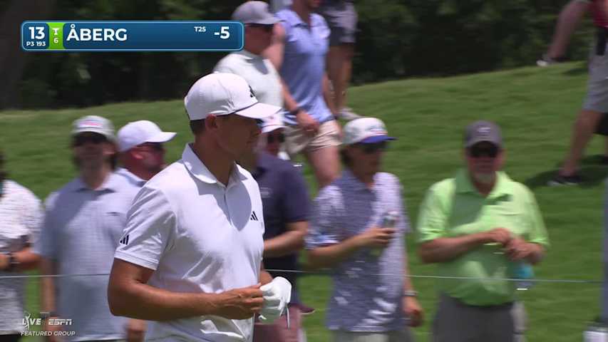 Ludvig Åberg hits tee shot to 6 feet, sets up birdie on No. 13 at Charles Schwab