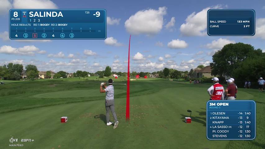 Isaiah Salinda makes birdie on No. 8 at 3M Open
