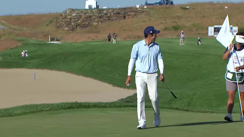 Jeffrey Kang makes birdie on No. 17 at Korn Ferry Tour Champ