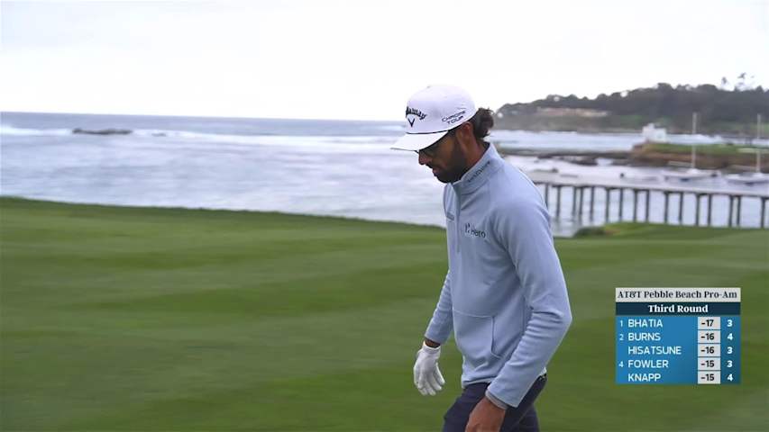 Akshay Bhatia hits 77-yard approach to 8 feet, sets up birdie on No. 4 at AT&T Pebble Beach