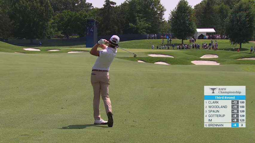 Michael Brennan's 155-yard approach sets up birdie on No. 4 at BMW Championship