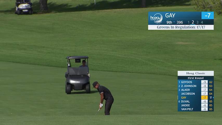 Brian Gay makes birdie on No. 9 at Hoag Classic