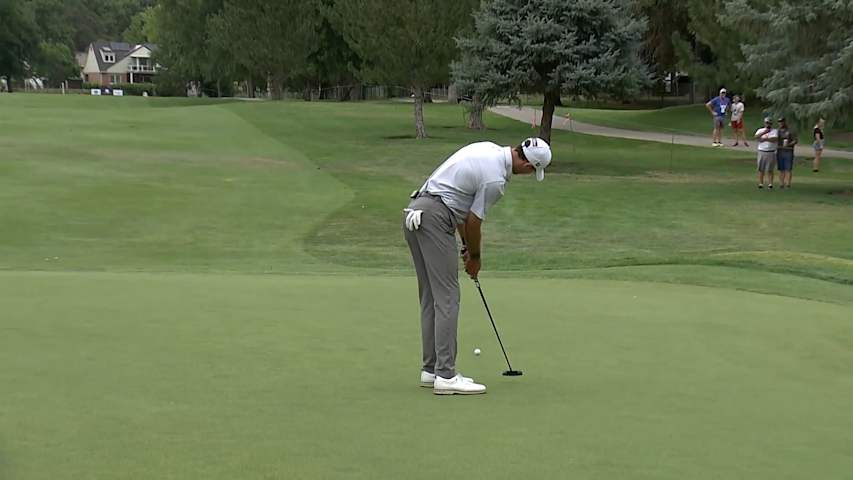 Carter Jenkins sinks a birdie putt at Utah Championship