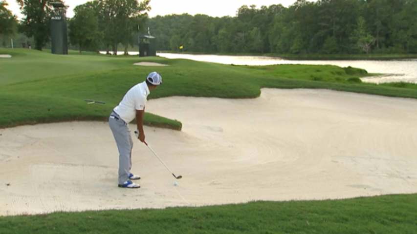 Hiroshi Iwata's brilliant bunker shot yields birdie at Barbasol