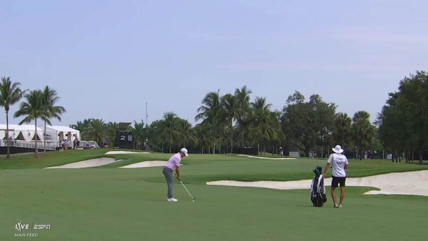 Pierceson Coody sinks 25-foot birdie putt on No. 2 at Cadillac