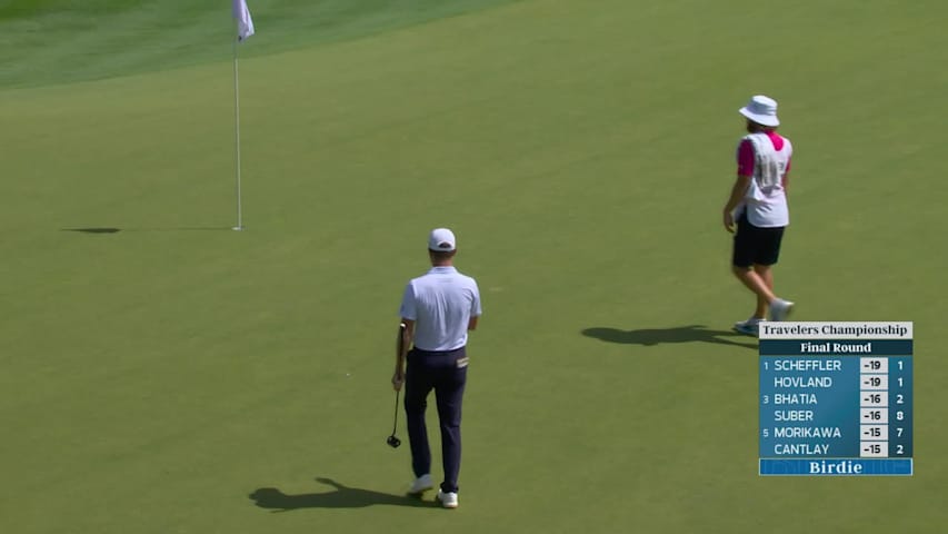 Matt Fitzpatrick holes 52-foot approach for birdie on No. 4 at Travelers