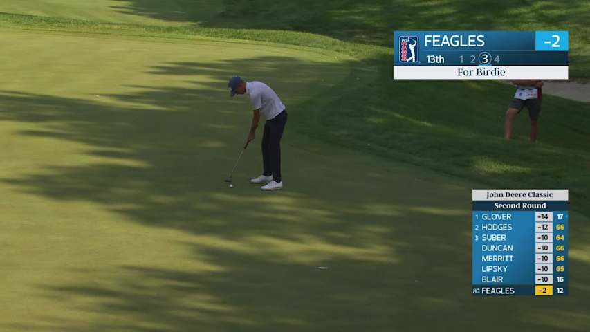 Michael Feagles sinks 17-foot birdie putt on No. 13 at John Deere