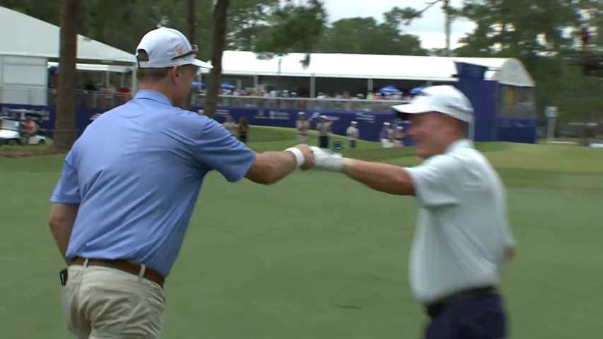 Bob Estes makes one-hop eagle from fairway at FURYK & FRIENDS