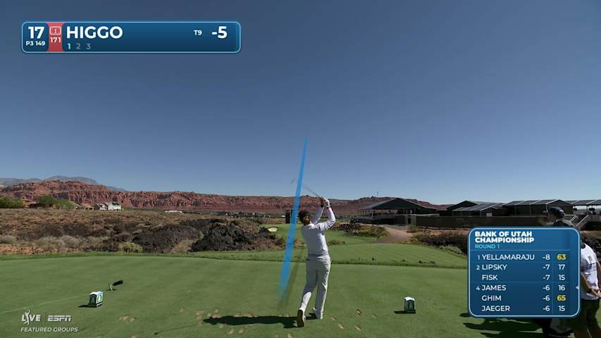 Garrick Higgo hits tee shot to 12 feet, sets up birdie on No. 17 at Bank of Utah