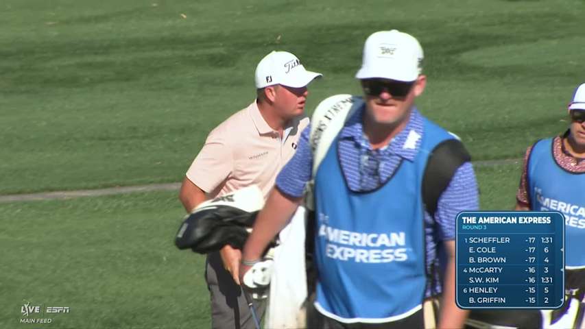 Tom Hoge makes birdie on No. 16 at The American Express