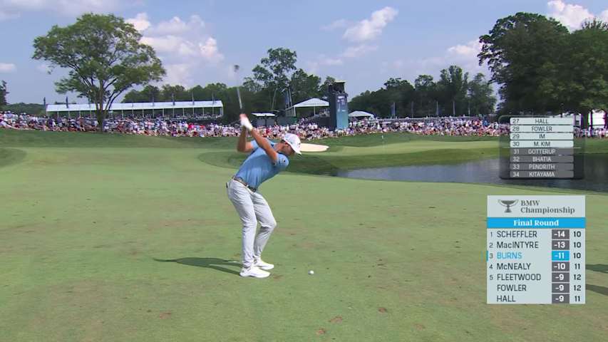 Sam Burns makes birdie on No. 11 at BMW Championship