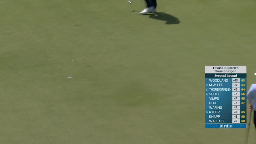 Keith Mitchell sinks 23-foot birdie putt on No. 7 at Texas Children's