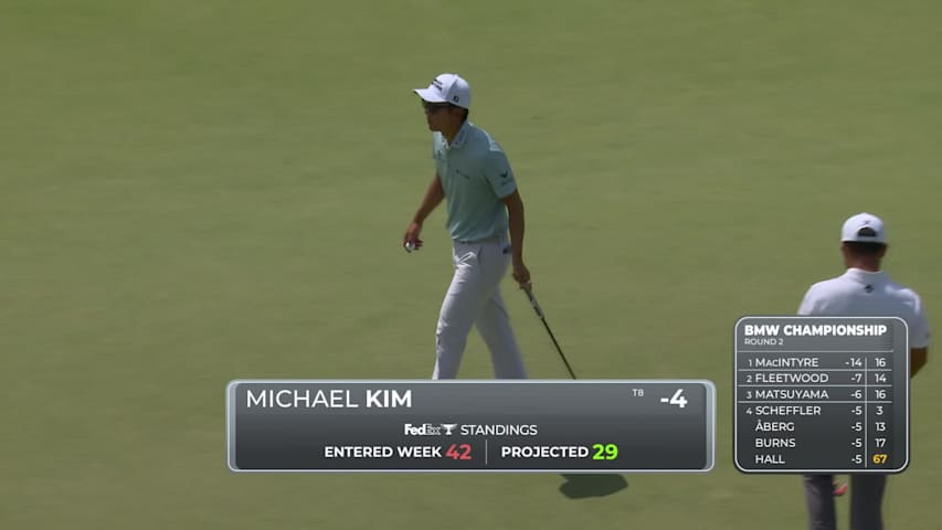 Michael Kim makes birdie on No. 11 at BMW Championship