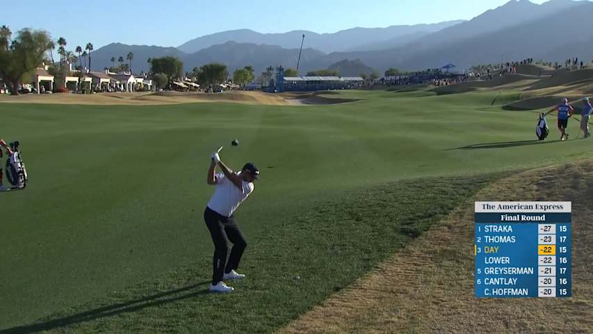 Jason Day reaches green in two and nearly eagles the toughest hole at The American Express