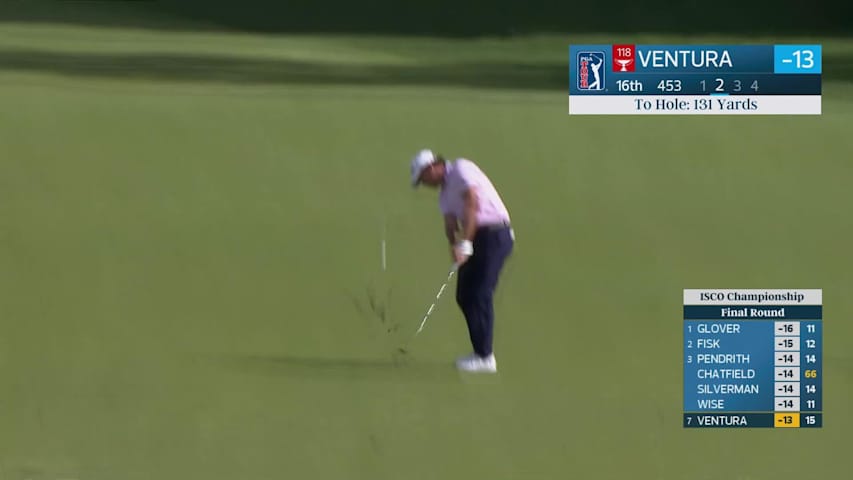 Kristoffer Ventura drains 16-foot birdie putt on No. 16 at ISCO Championship