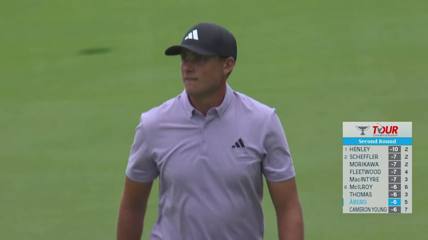 Ludvig Åberg makes birdie on No. 6 at TOUR Championship