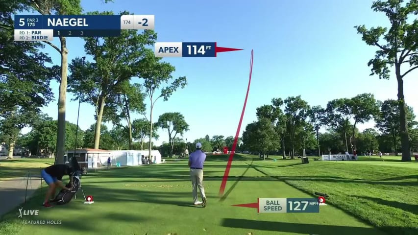Chris Naegel's tight tee shot leads to birdie at Rocket Mortgage