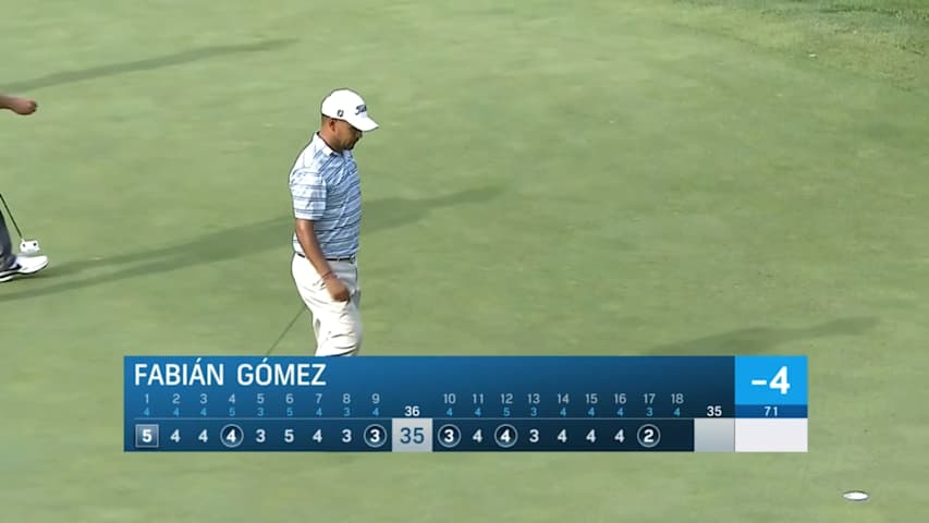 Fabián Gómez makes long putt for birdie on No. 17 at Nationwide Children's