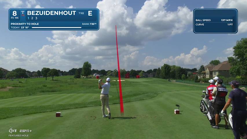 Christiaan Bezuidenhout sinks a 26-foot birdie putt on No. 8 at 3M Open