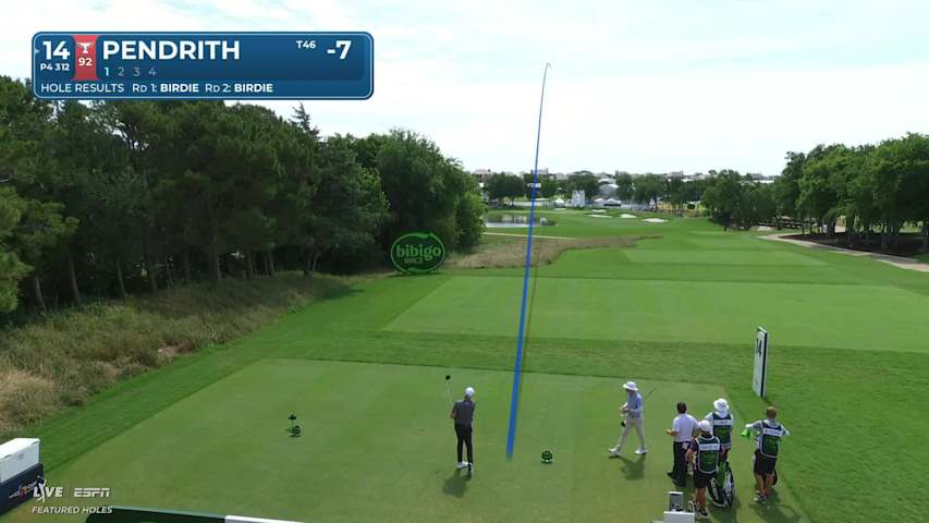Taylor Pendrith's 318-yard drive sets up birdie on No. 14 at THE CJ CUP
