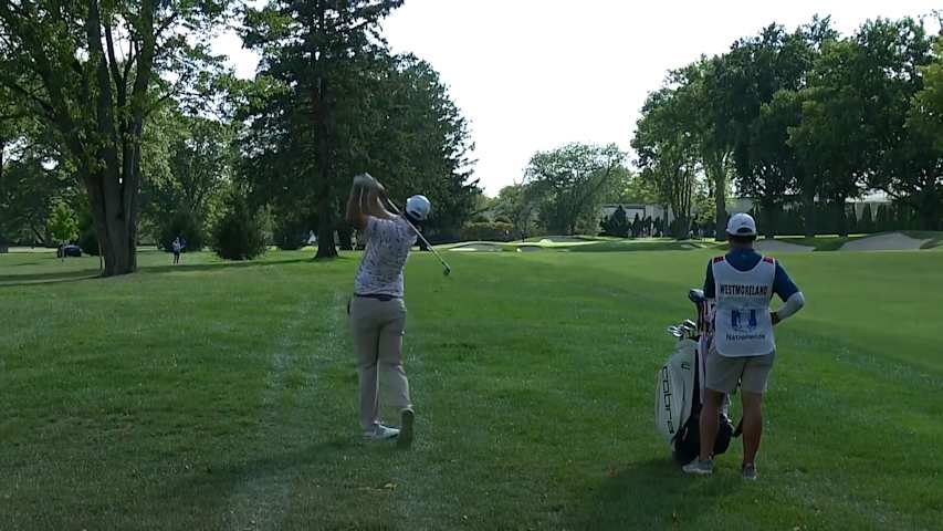Kyle Westmoreland gets his third-straight birdie at Nationwide Children's