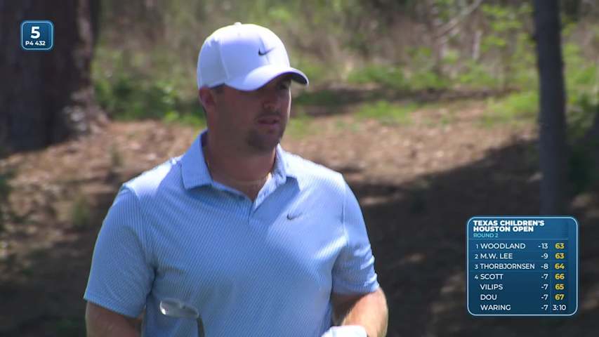Chris Gotterup hits 103-yard approach to 11 feet, sets up birdie on No. 5 at Texas Children's