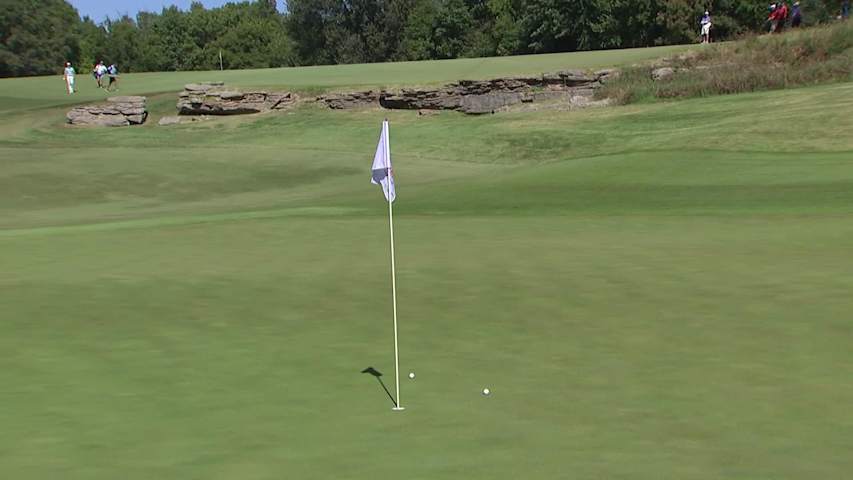 Nick Gabrelcik makes birdie on No. 7 at Compliance Solutions