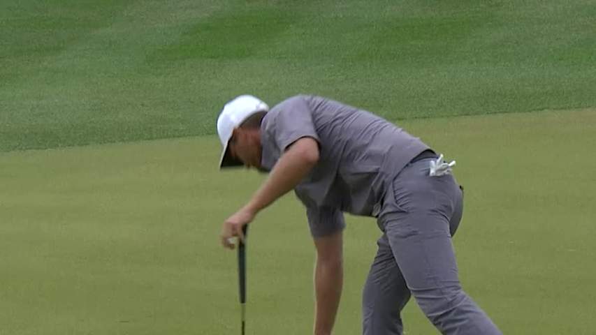 Lucas Bjerregaard makes birdie on No. 14 at WGC-Match Play