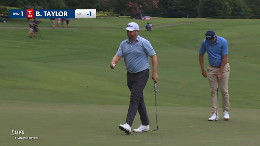 Ben Taylor makes short birdie putt at Wyndham