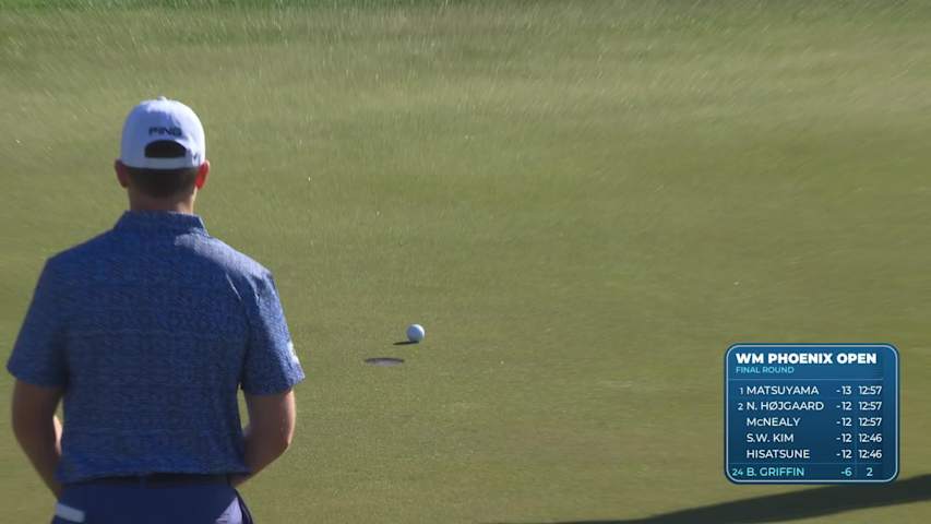 Ben Griffin taps in from 1 foot for birdie on No. 3 at WM Phoenix Open