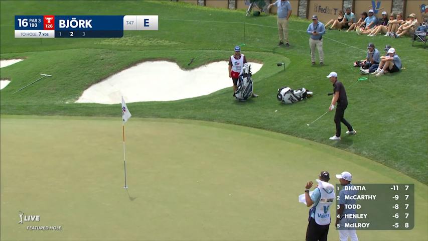 Alexander Björk holes flop shot from greenside rough at Valero
