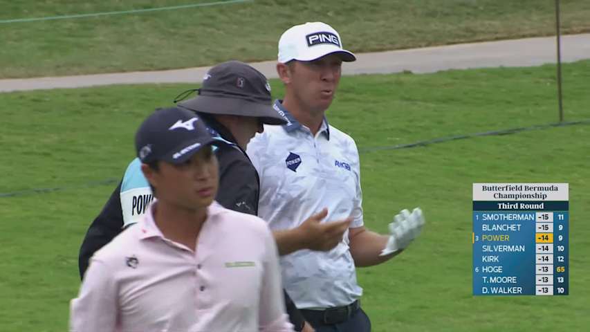 Seamus Power gets up-and-down from 122 yards for birdie on No. 10 at Butterfield Bermuda