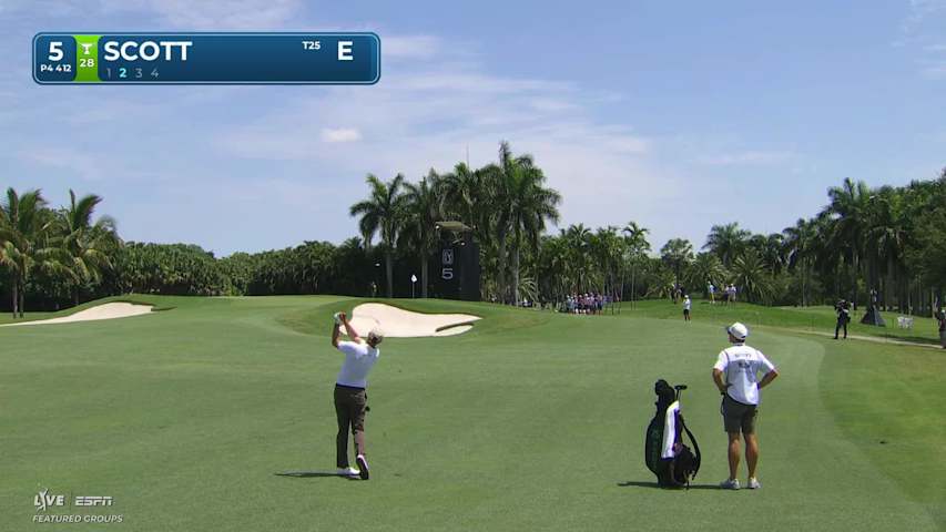 Adam Scott's 83-yard approach sets up birdie on No. 5 at Cadillac