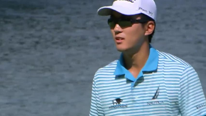 Michael Kim’s exciting 21-foot birdie putt at John Deere