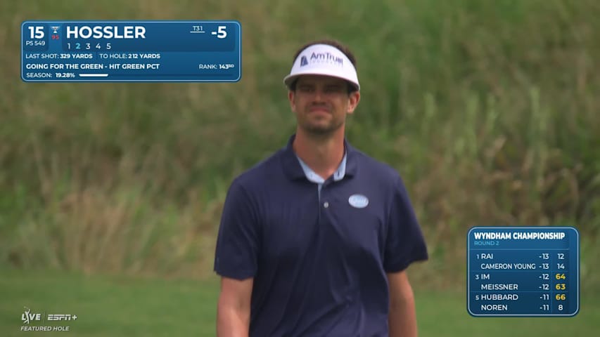 Beau Hossler makes birdie on No. 15 at Wyndham