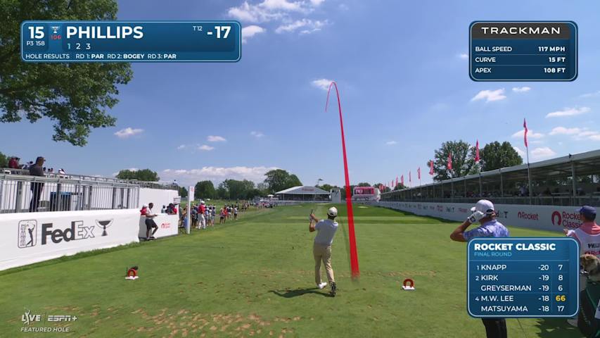 Chandler Phillips nearly aces No. 15 at Rocket Classic