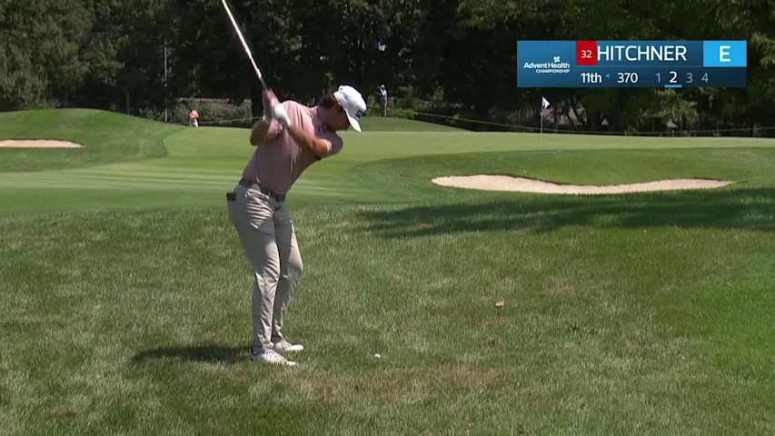 Derek Hitchner sinks a 34-foot birdie putt on No. 11 at AdventHealth