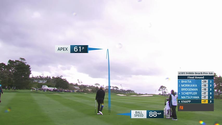 Jake Knapp hits 98-yard approach to 3 feet, sets up birdie on No. 4 at AT&T Pebble Beach