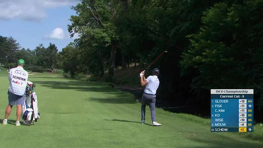 Adam Schenk drains 7-foot birdie putt on No. 7 at ISCO Championship