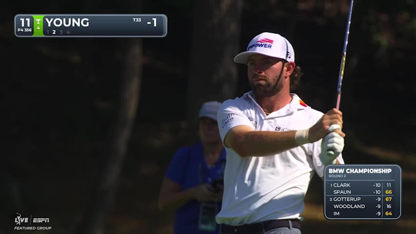 Cameron Young's 120-yard approach sets up birdie on No. 11 at BMW Championship