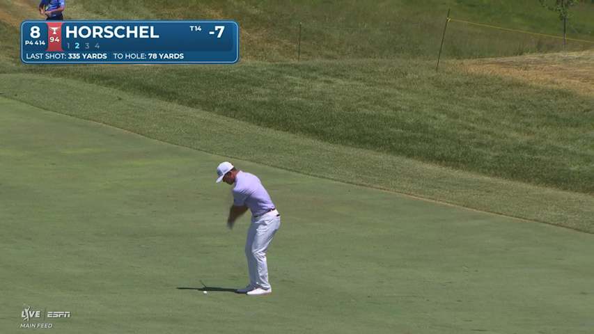 Billy Horschel holes 78-yard approach shot for eagle on No. 8 at RBC Canadian