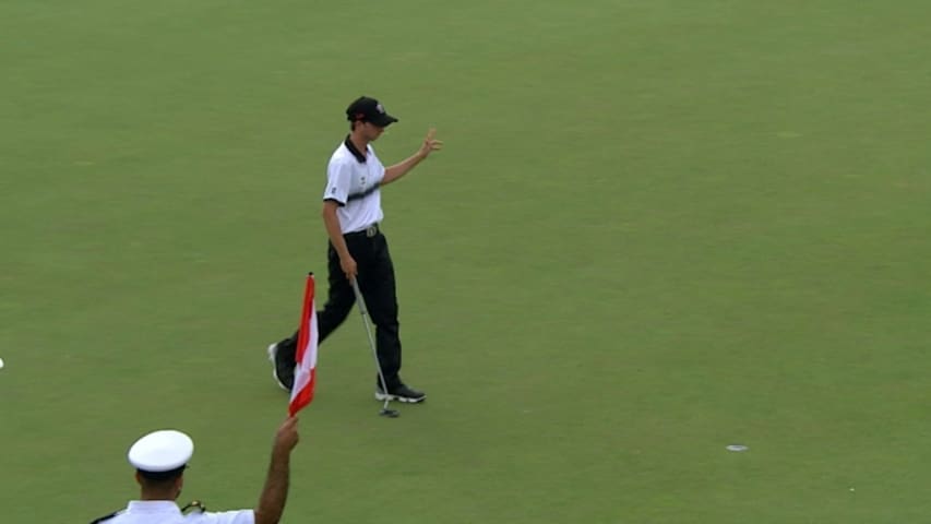 Austin Connelly makes a 13-foot birdie putt at RBC Canadian