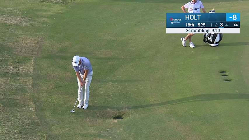 Ian Holt holes out for birdie on No. 18 at PGA TOUR Q-School