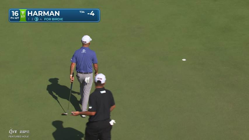 Brian Harman sinks 14-foot birdie putt on No. 16 at RBC Heritage