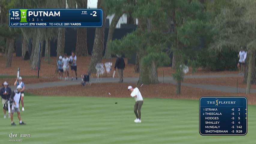 Andrew Putnam hits 200-yard approach to 1 foot, birdies No. 15 at THE PLAYERS