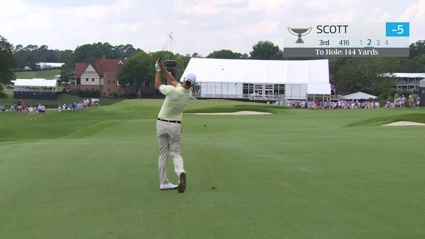 Adam Scott gets up-and-down from 145 yards for birdie on No. 3 at TOUR Championship
