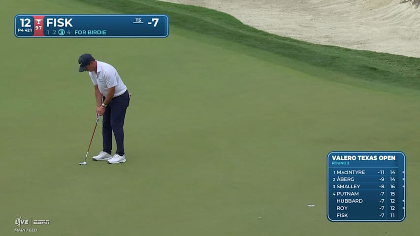 Steven Fisk drains 14-foot birdie putt on No. 12 at Valero